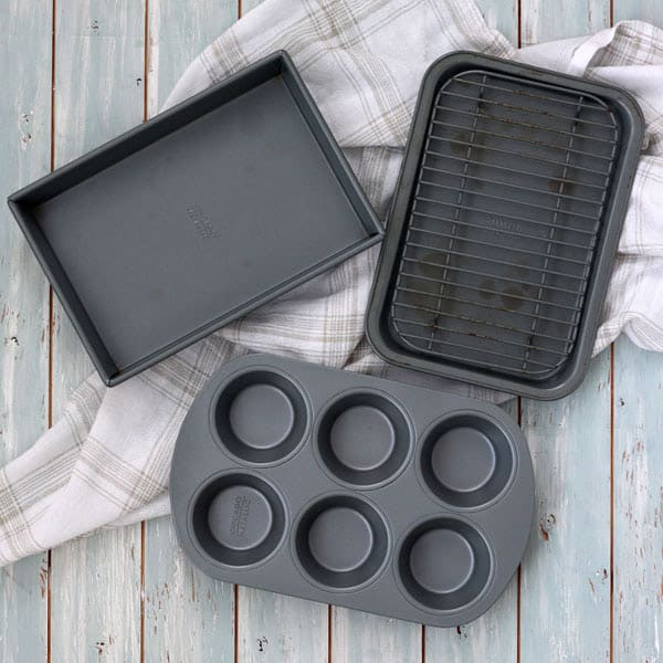 Small metal pans and muffin tin.