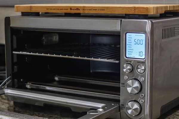 Breville Smart Oven with rack in the top placement.