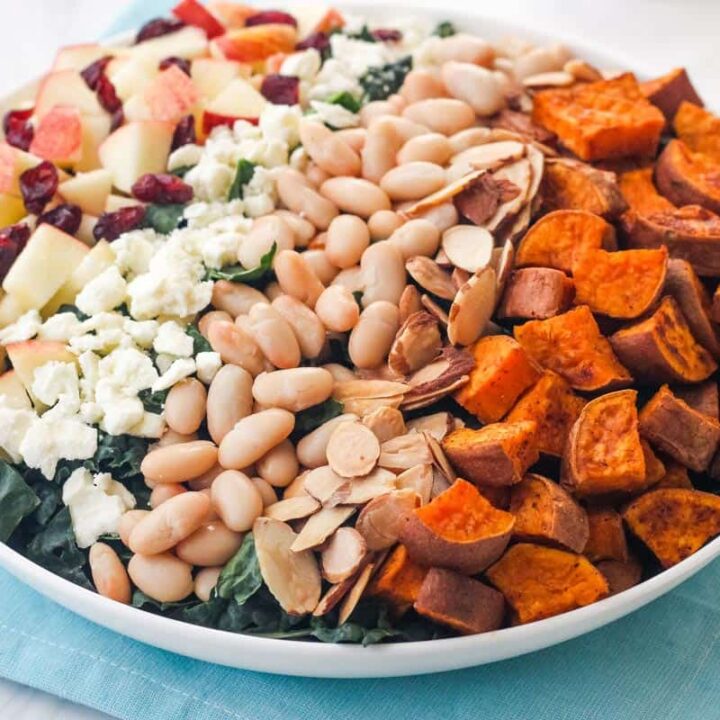 Closeup of kale salad.