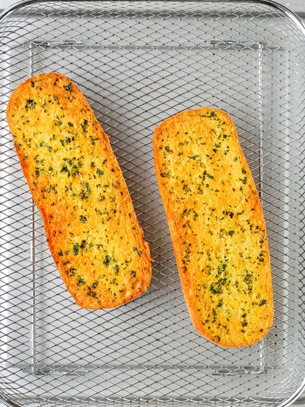 Crispy air fried bread loaves.