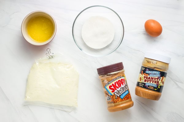 Cookie ingredients arranged on a table.