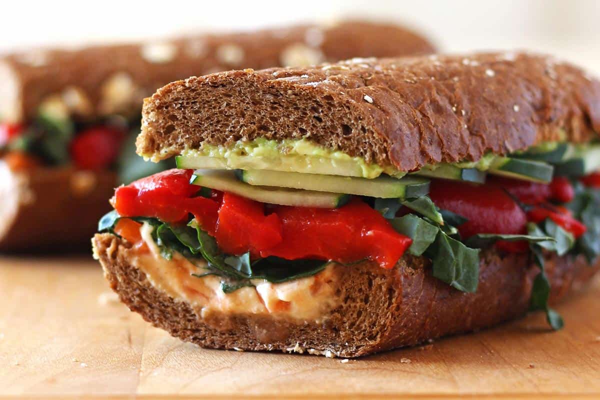 Closeup of sandwich layers.